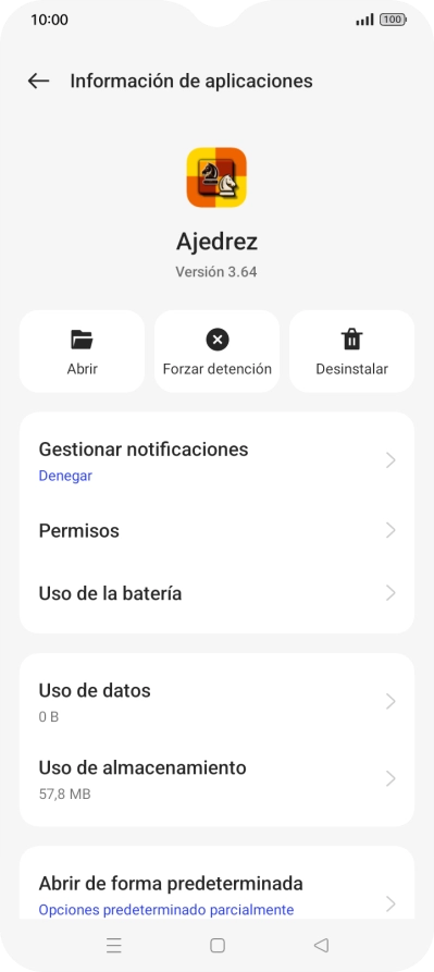 Pulsa Uso de almacenamiento.