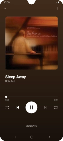 Pulsa la flecha hacia la derecha para ir al archivo de música siguiente.