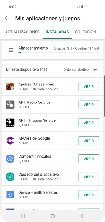 Pulsa la app deseada.