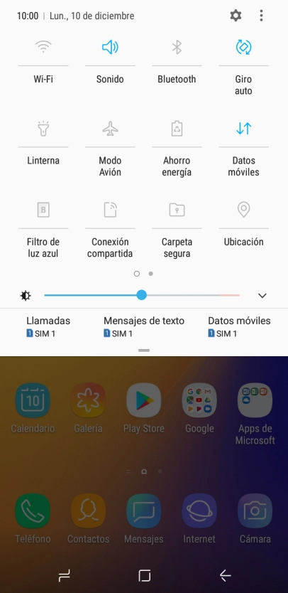 Pulsa Datos móviles para activar o desactivar la función.