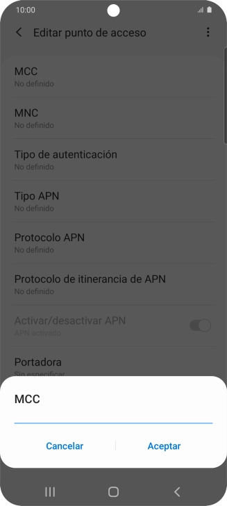 Introduce 214 y pulsa Aceptar.