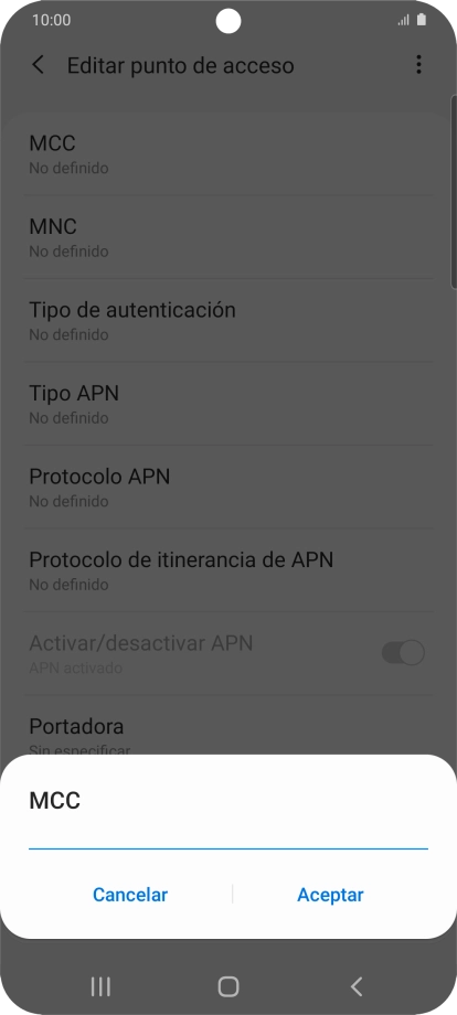 Introduce 214 y pulsa Aceptar.