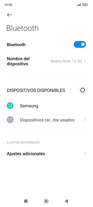 Pulsa el dispositivo Bluetooth deseado y sigue las indicaciones de la pantalla para vincular el dispositivo al teléfono.