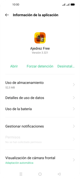 Pulsa Uso de almacenamiento.