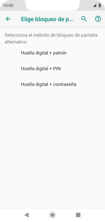 Pulsa el código de seguridad deseado y sigue las indicaciones de la pantalla para crear un código de seguridad del teléfono adicional.