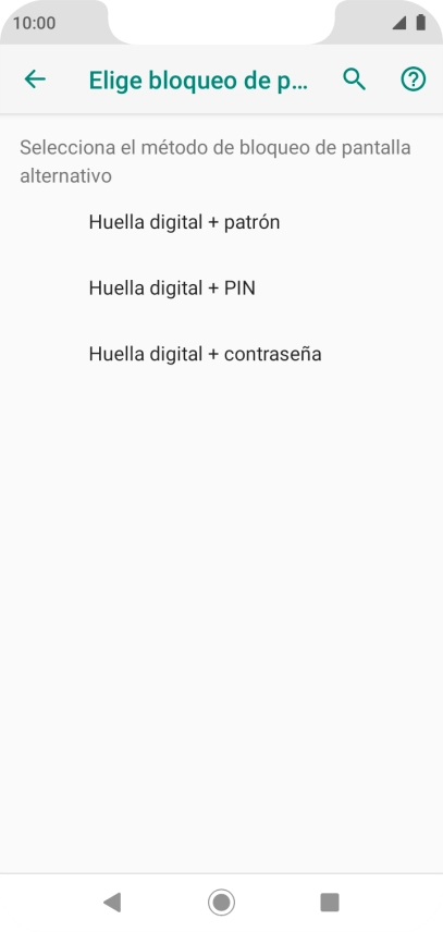 Pulsa el código de seguridad deseado y sigue las indicaciones de la pantalla para crear un código de seguridad del teléfono adicional.