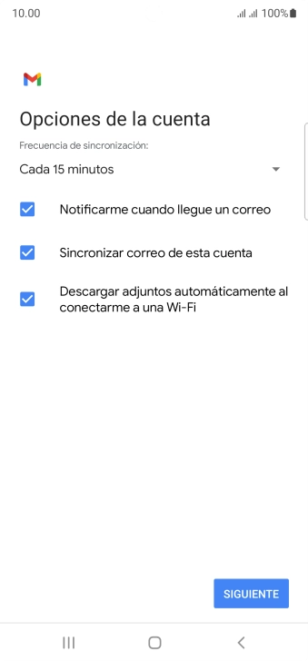 Si aparece en la pantalla esta imagen, tu cuenta de correo electrónico ha sido reconocida y configurada automáticamente. Sigue las indicaciones de la pantalla para introducir más información y terminar la configuración.