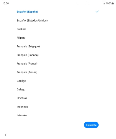 Pulsa el idioma deseado.