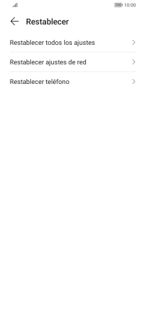 Pulsa Restablecer teléfono.