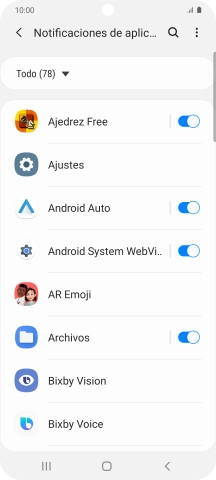 Pulsa el indicador junto a las apps deseadas para activar o desactivar la función.