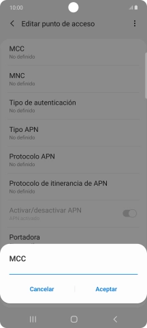 Introduce 214 y pulsa Aceptar.