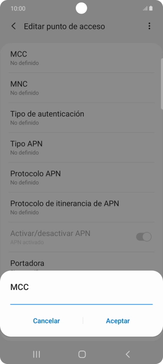 Introduce 214 y pulsa Aceptar.