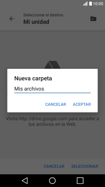 Introduce el nombre deseado y pulsa ACEPTAR.