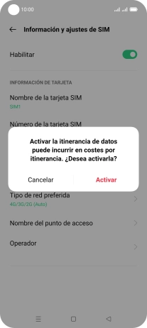 Si activas la función, pulsa Activar.