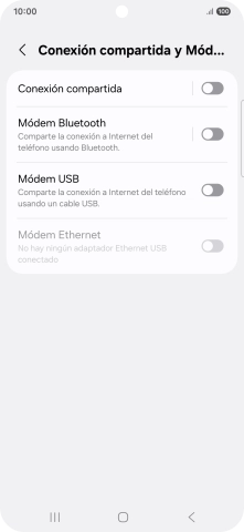 Pulsa Conexión compartida.