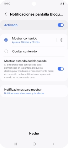 Pulsa los ajustes deseados para activarlos o desactivarlos.