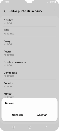 Introduce Vodafone Internet y pulsa Aceptar.
