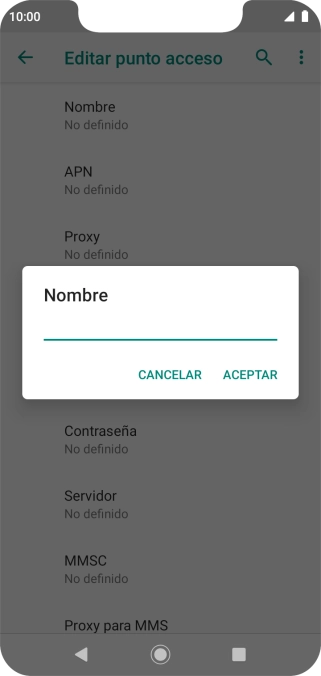 Introduce Vodafone Internet y pulsa ACEPTAR.