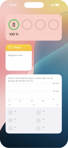 Pulsa el grupo de widgets deseado durante unos instantes.