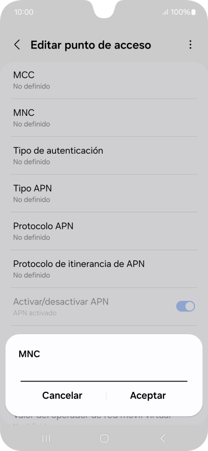 Introduce 01 y pulsa Aceptar.