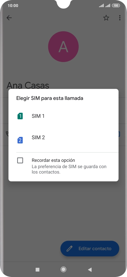 Pulsa la tarjeta SIM deseada.