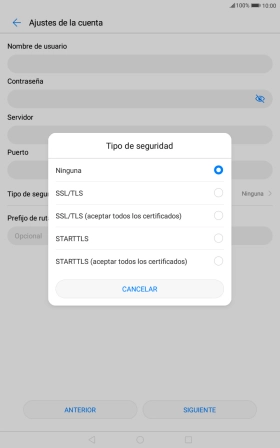 Pulsa Ninguna para desactivar la función.