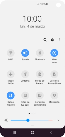 Pulsa el icono de datos móviles para activar o desactivar la función.