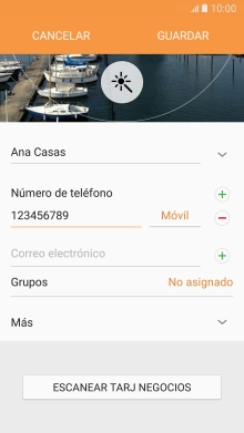 Pulsa en el campo junto al número de teléfono.