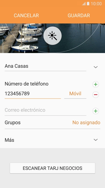Pulsa en el campo junto al número de teléfono.