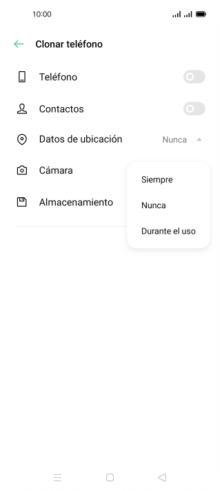 Pulsa el ajuste deseado.