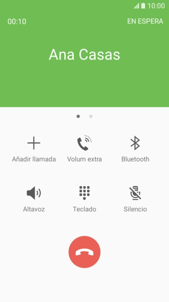 Pulsa el icono de finalizar llamada.