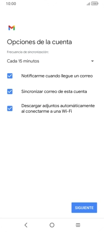 Si aparece en la pantalla esta imagen, tu cuenta de correo electrónico ha sido reconocida y configurada automáticamente. Sigue las indicaciones de la pantalla para introducir más información y terminar la configuración.