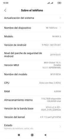 Pulsa Actualización del sistema. Si hay una versión de software nueva disponible, aparecerá ahora en la pantalla. Sigue las indicaciones de la pantalla para actualizar el software del teléfono.