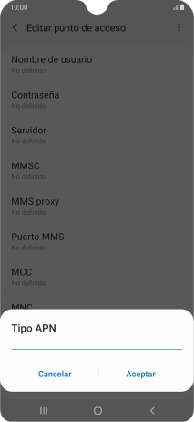 Introduce default y pulsa Aceptar.