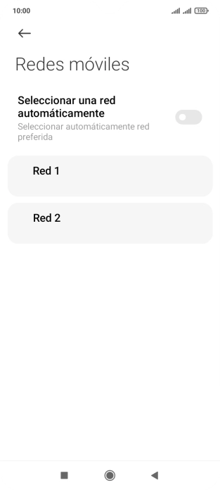 Pulsa la red deseada.