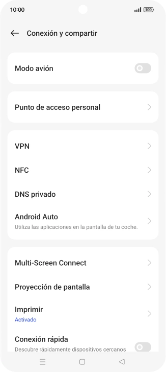 Pulsa Punto de acceso personal.