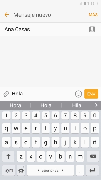 Pulsa ENV cuando termines de escribir el mensaje corto.