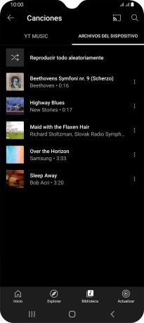 Pulsa el archivo de música deseado.