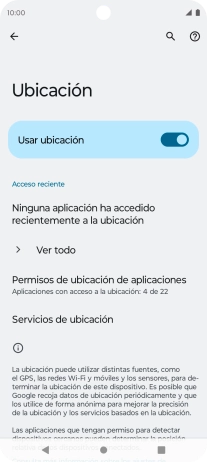 Pulsa Permisos de ubicación de aplicaciones.
