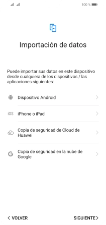 Puedes transferir el contenido de otro teléfono cuando activas tu teléfono por primera vez y cuando lo has restablecido. Cuando aparezca en la pantalla del teléfono esta imagen, ya está listo para la transmisión del contenido del otro teléfono.