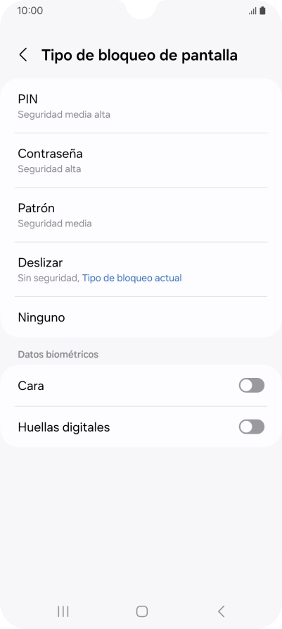 Pulsa Huellas digitales.