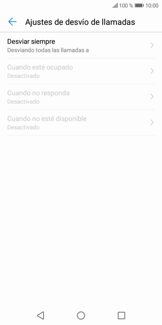 Pulsa el tipo de desvío deseado.