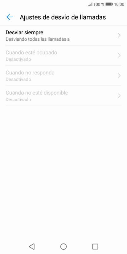Pulsa el tipo de desvío deseado.