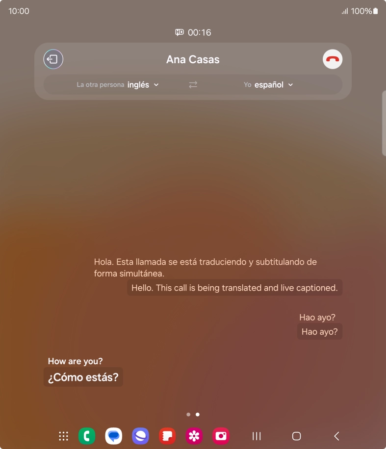 Graba la palabra o frase deseadas y espera a que aparezca la traducción.