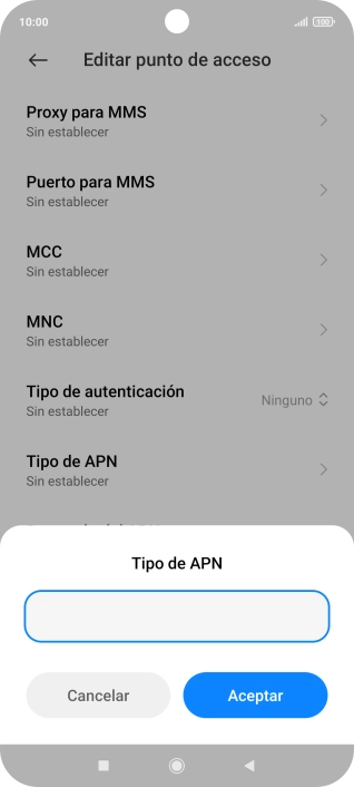 Introduce default y pulsa Aceptar.