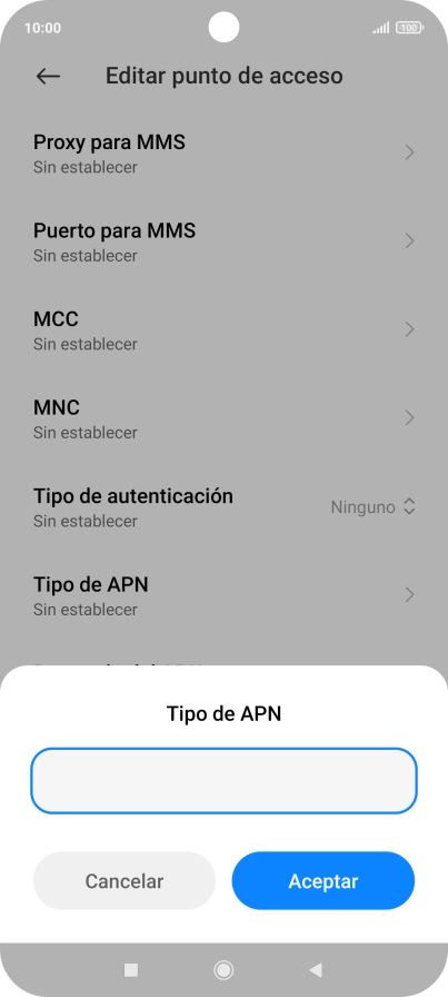 Introduce default y pulsa Aceptar.