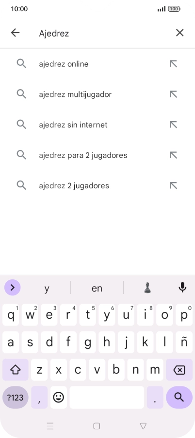 Introduce el nombre del tema o de la app y pulsa el icono de búsqueda.