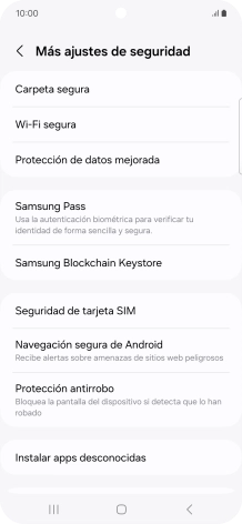 Pulsa Seguridad de tarjeta SIM.