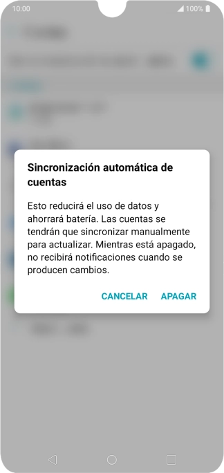 Si desactivas la función, pulsa APAGAR.