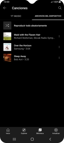 Pulsa el archivo de música deseado.